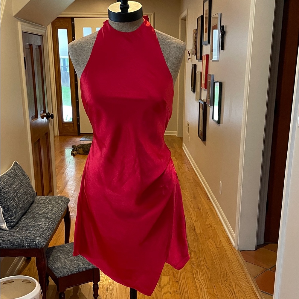 Angel Biba Vibrant Red Asymmetrical Dress